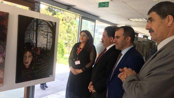 Kaymakamımız Mustafa GÜLER, İlçe Milli Eğitim Müdür Vekilimiz Şenol PEKGÖZ ve Şube Müdürlerimiz resim sergisi açılışına katıldılar.